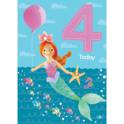 Picture of 4 TODAY BIRTHDAY CARD MERMAID